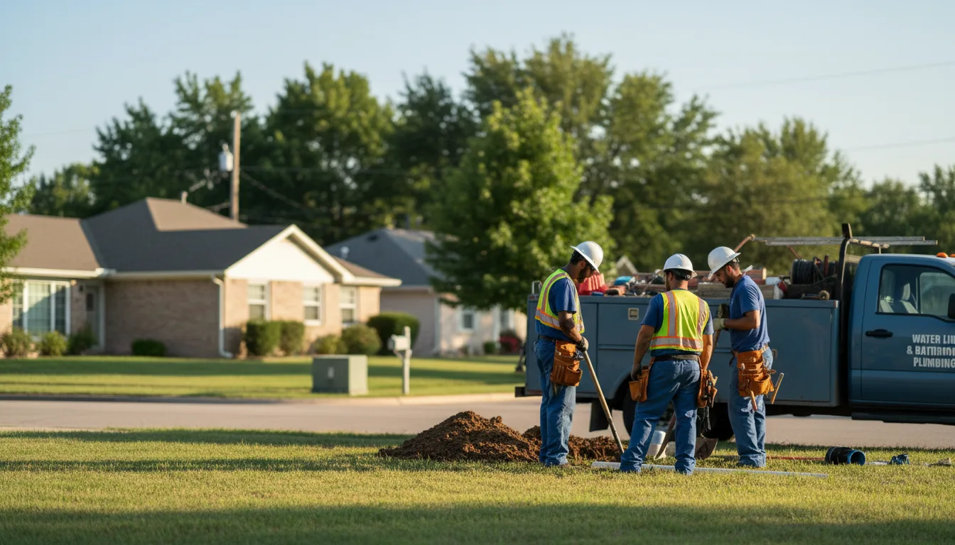 Residential water line and bathroom plumbing service in Quapaw, OK